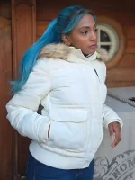 Charithra Chandran One Piece S02 White Puffer Jacket
