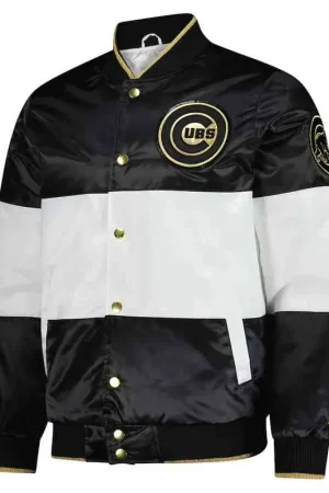 Chicago Cubs Black and White Varsity Jacket