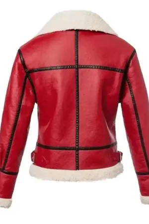 Christmas Womens Red Leather Jacket