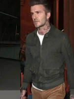 David Beckham Green Suede Leather Jacket - Image 2
