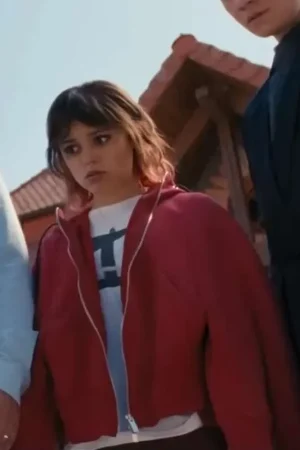 Jenna Ortega Death of a Unicorn 2025 Red Hoodie