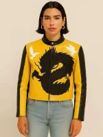 Dua Lipa Buenos Aires Dragon Leather Jacket