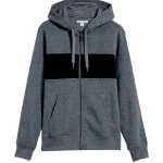 Gray Full-Zip Hooded Fleece Sweatshirt