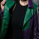 Joker Green and Purple Leather Jacket