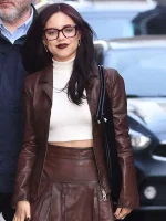 Jenna Ortega Death of a Unicorn 2025 Brown Leather Jacket - Image 2