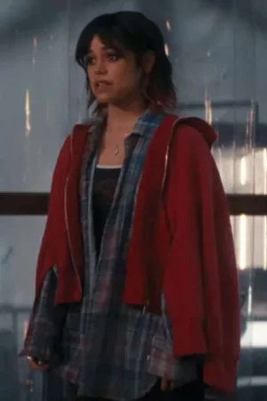 Jenna Ortega Death of a Unicorn 2025 Red Hoodie