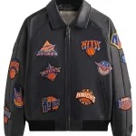 Knicks x Kith x AVIREX Black Leather Jacket