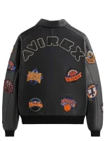 Knicks x Kith x AVIREX Black Leather Jacket