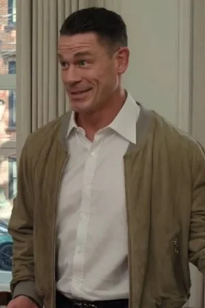 Little Brother John Cena Beige Suede Bomber Jacket