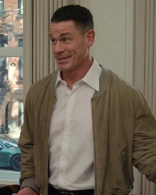 Little Brother John Cena Beige Suede Bomber Jacket 02 Little Brother John Cena Beige Suede Bomber Jacket