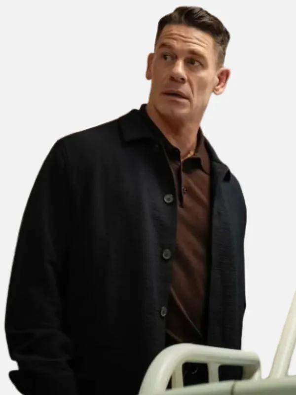 Little Brother John Cena Buttoned Shirt-style Black Jacket 01 Little Brother John Cena Buttoned Shirt-style Black Jacket