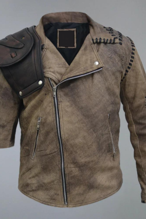 Mad Max 4 Fury Road Tom Hardy Distressed Leather Biker Jacket