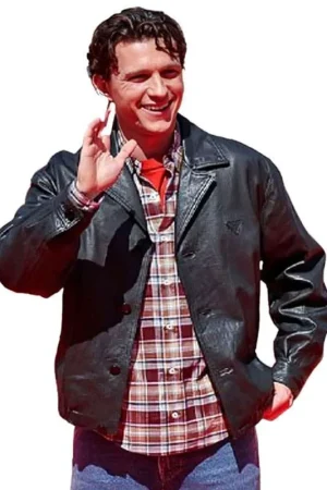 Madrid Event Spider Man Tom Holland Leather Jacket