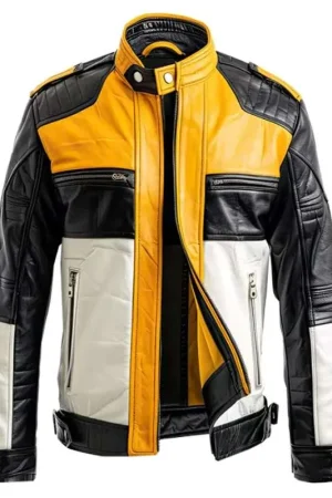 Men Vintage Cafe Racer Retro Leather Jacket