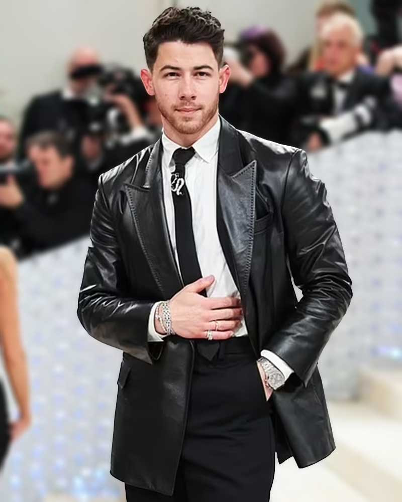 Met Gala 2023 Nick Jonas Leather Blazer 01 Met Gala 2023 Nick Jonas Leather Blazer