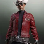 PUBG Red Quilted Leather Jacket
