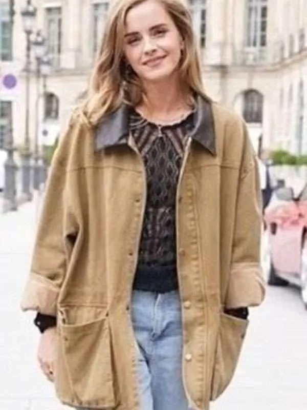 Paris-Street-Style-Emma-Watson-Brown-Jacket 1 Emma Watson 2025 Brown Jacket