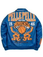 New York Knicks Pelle Pelle Blue Leather Jacket