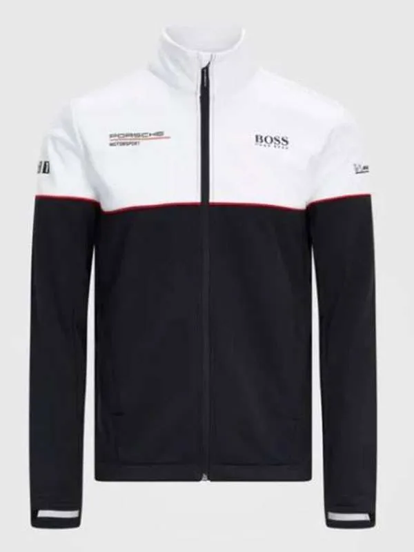 Porsche-Motorsport-2025-Team-Black-and-White-Jacket 1 Porsche Motorsport Team Softshell Jacket