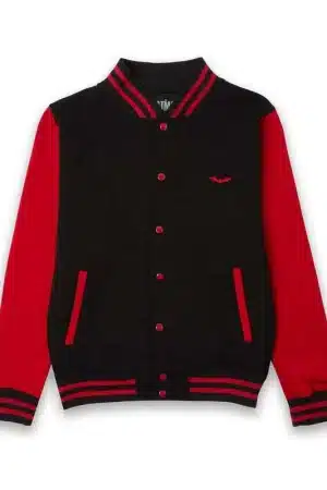 Black and Red Batman Varsity Jacket