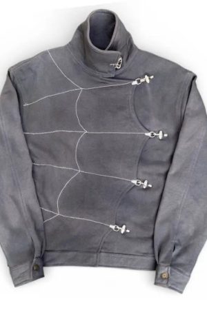 Spider Web Grey Fireman Clasp Grey Jacket