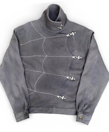 Spider Web Grey Fireman Clasp Grey Jacket 02 Spider Web Grey Fireman Clasp Grey Jacket
