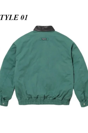 Leather Collar Utility Jacket