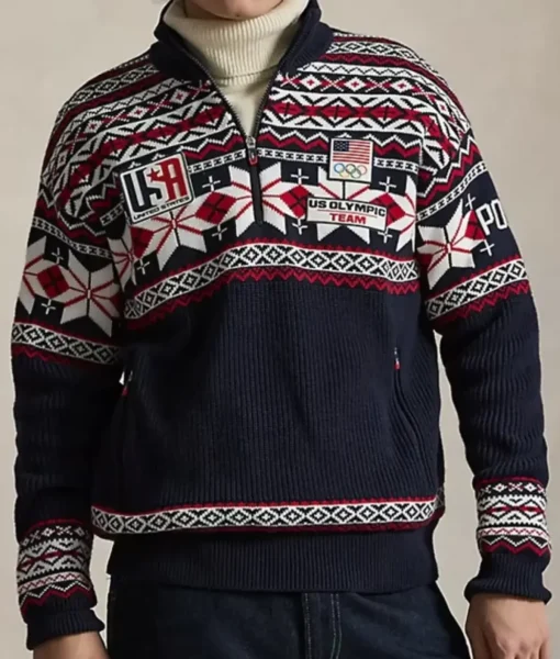 Team USA Wool Quarter-Zip Sweater 01 Team USA Wool Quarter-Zip Sweater