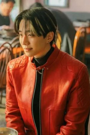 Typhoon Family Lee Jun-Ho Red Leather Jacket
