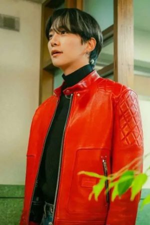 Typhoon Family Lee Jun-Ho Red Leather Jacket