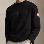 USA Fleece Mockneck Black Sweatshirt