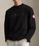 USA Fleece Mockneck Black Sweatshirt