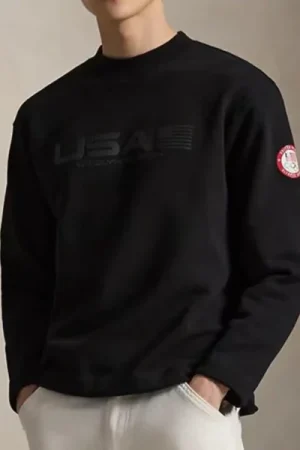 USA Fleece Mockneck Black Sweatshirt