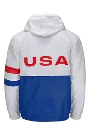 USA Windbreaker White Jacket