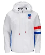 USA Windbreaker White Jacket
