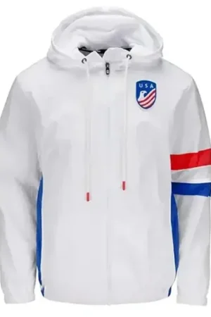 USA Windbreaker White Jacket