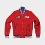 United States Red Letterman Jacket