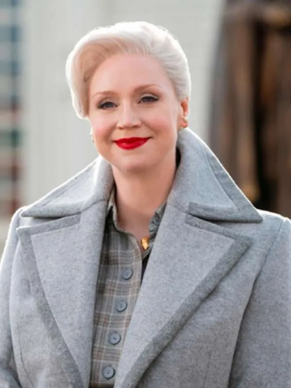 Wednesday-2022-Gwendoline-Christie-Grey-Coat 1 Gwendoline Christie Wednesday Grey Wool Coat