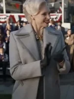 Gwendoline Christie Wednesday Grey Wool Coat