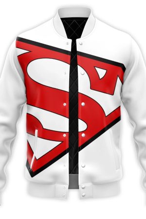 Superman Symbol DC White Varsity Jacket