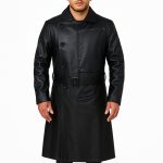 The Grand Budapest Hotel​ Willem Dafoe​ Black Leather Trench Coat​