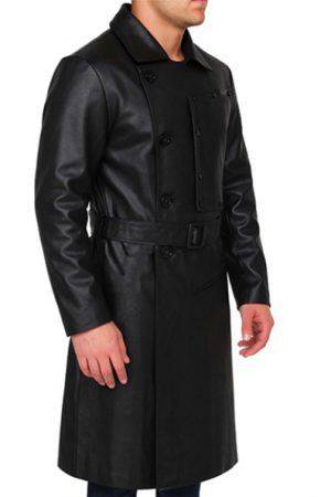 The Grand Budapest Hotel Willem Dafoe Black Leather Trench Coat