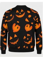 Spooky Jack o Lantern Black Bomber Jacket