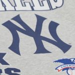 Men’s Heather Gray New York Yankees All Over Print Vintage Fleece Crewneck Sweatshirt