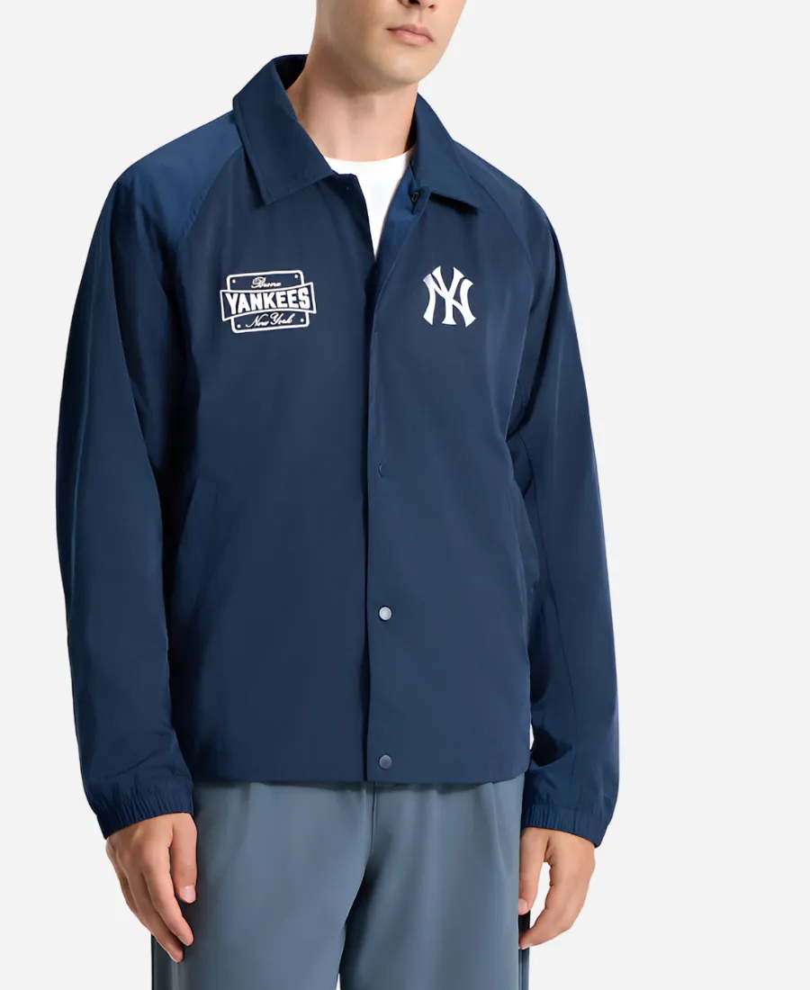 New York Yankees lululemon Navy Coaches Jacket 01 New York Yankees lululemon Navy Coaches Jacket