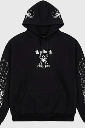Spider Crest Black Hoodie