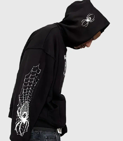 Spider Crest Black Hoodie