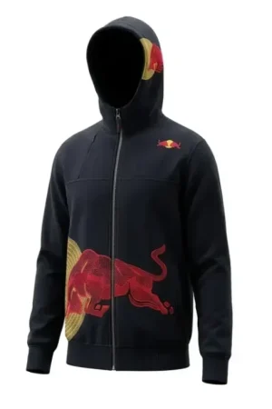 Vintage Red Bull Big Embroidered Logo Racing Hoodie