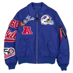 Buffalo Bills New Era x Alpha Industries Royal MA-1 Bomber Jacket