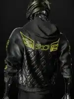 Cyberpunk 2077 Cyborg Black Leather Jacket